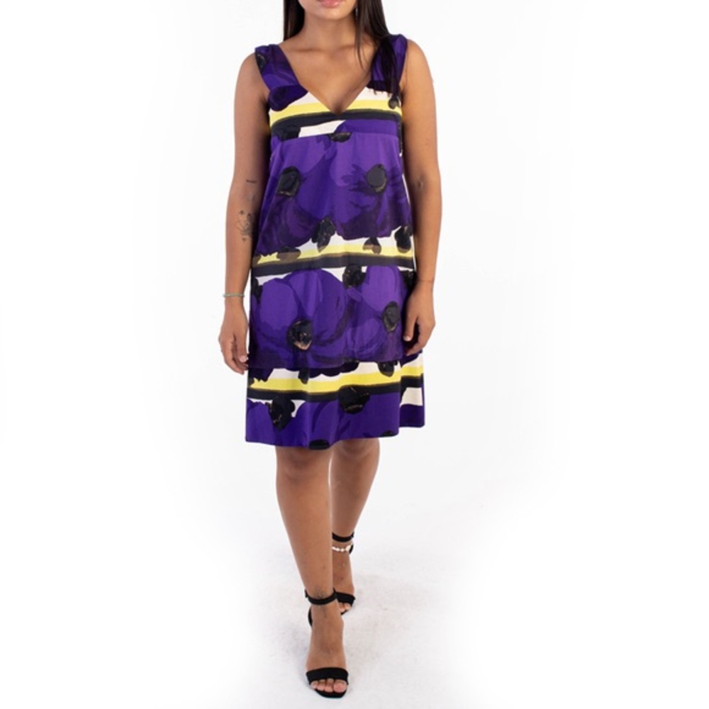 Marni Vibrant Purple and Yellow Floral Mini Dress size 46